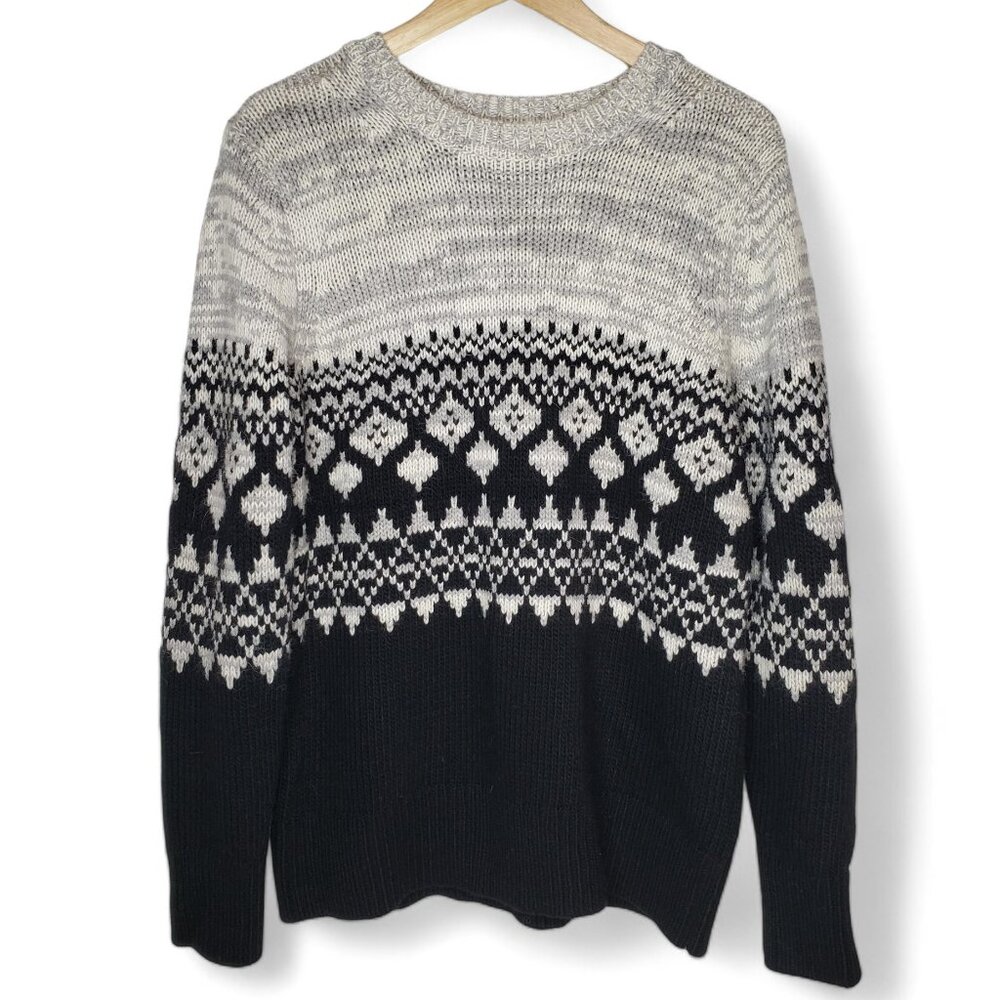 Banana Republic Alpaca Blend Sweater Women's Geo Knit Pattern Winter Cozy‎ L